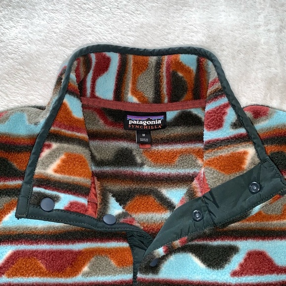 Patagonia Synchilla Delta Cider Red Aztec Size M - Picture 5 of 6